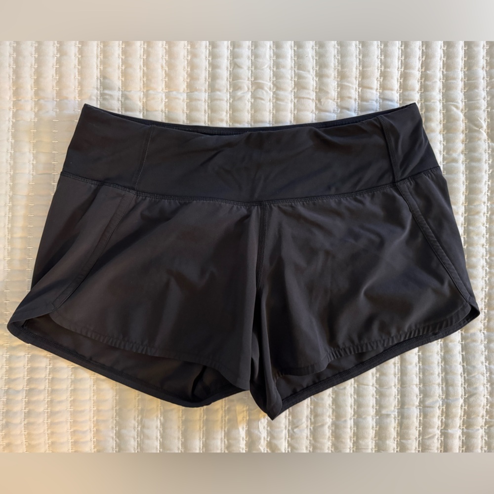 Lululemon speed up shorts - black, size 6, 4 inch inseam